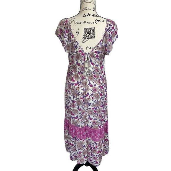 Ba&sh YSEE Purple Floral Print Woven Lightweight Summer Midi Dress, 1/4 - Picture 4 of 15